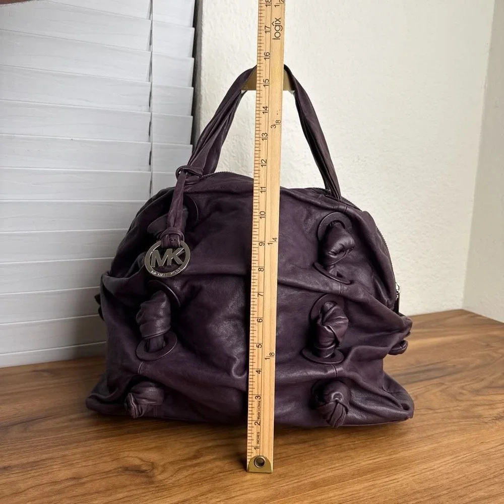 Michael Kors Zuma Y2K Purple Nappa Leather Knotted Satchel UNIQUE